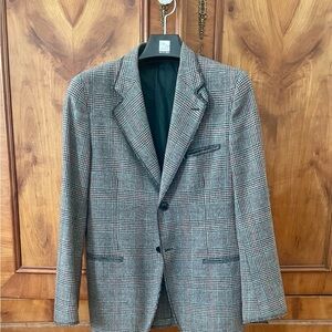 Dolce & Gabbana Black and Gray Plaid Blazer